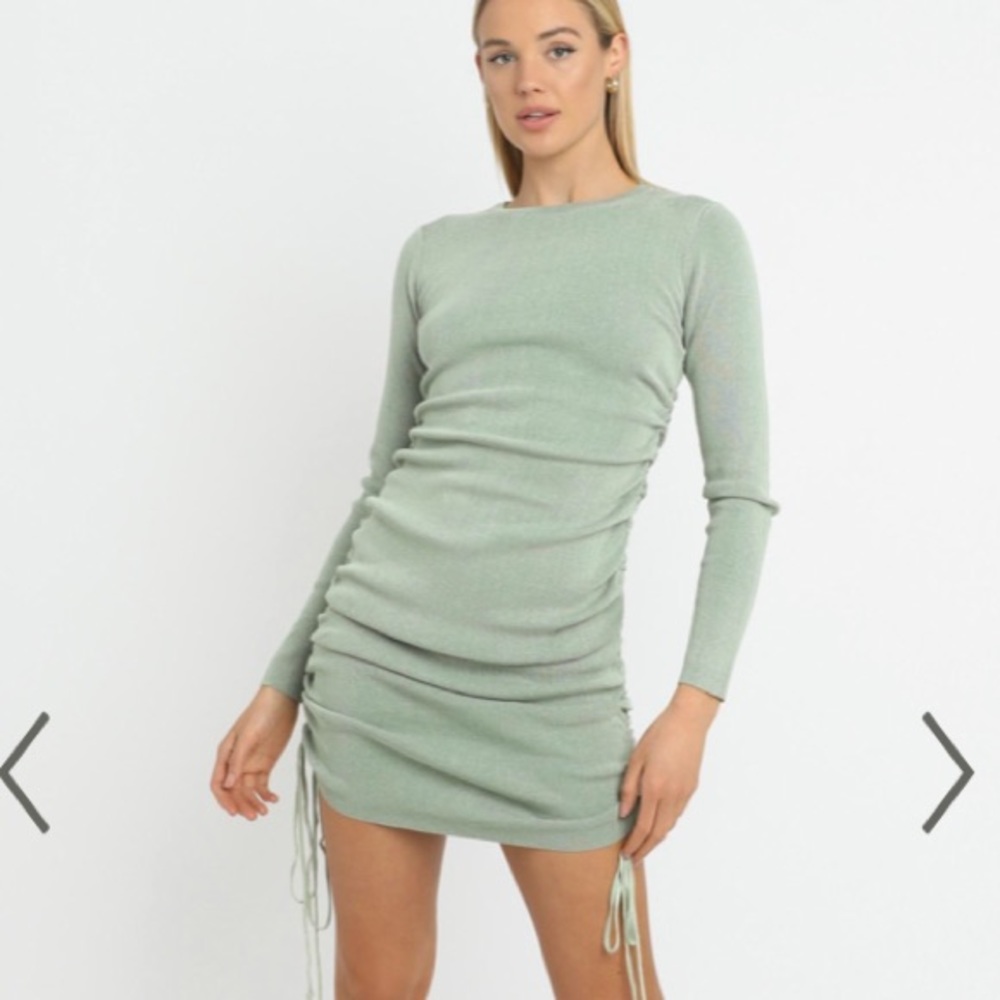 LIONESS - Military Minds Long Sleeve Dress in Sage